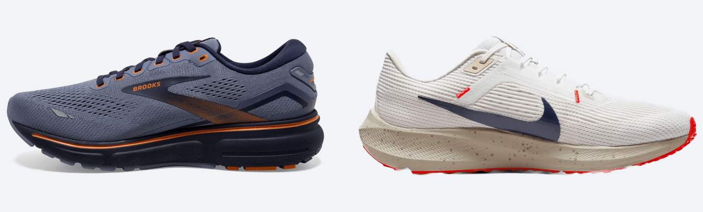 Brooks Ghost 15 vs. Nike Pegasus 40.