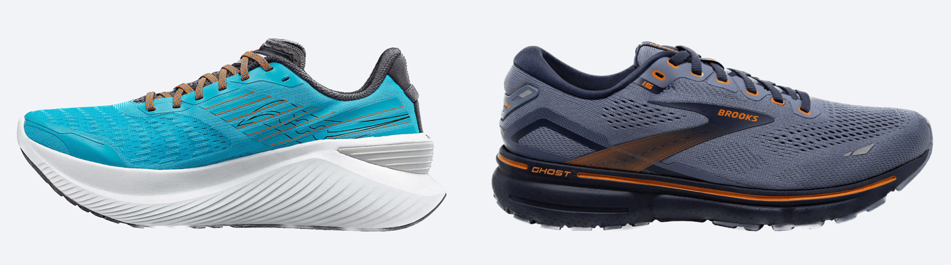 The Saucony Endorphin Shift 3 vs. the Brooks Ghost 15.